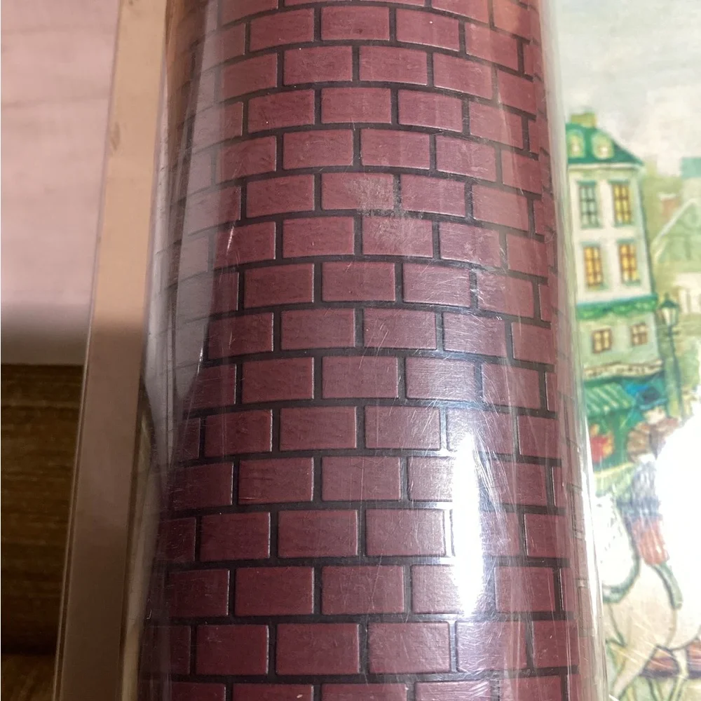 Vintage Lemax 12x18 Brick Mat and Lighting Set